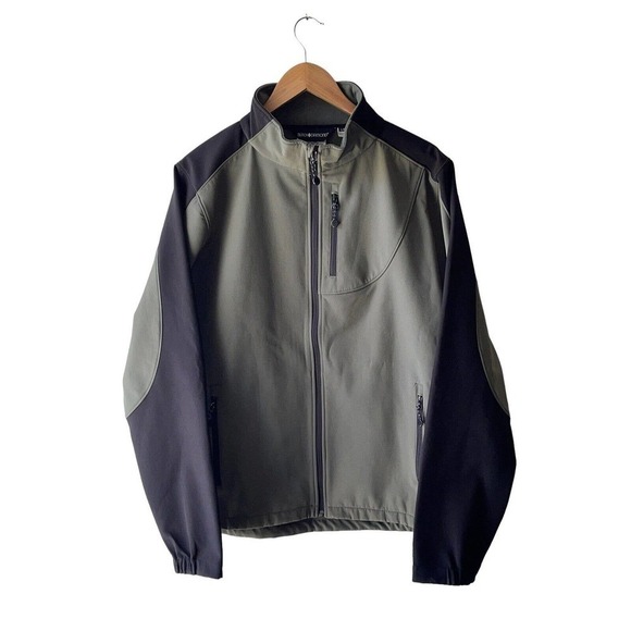 BLACK Diamond Men's Size L Green and Black Fleece Lined Mock Neck Coat